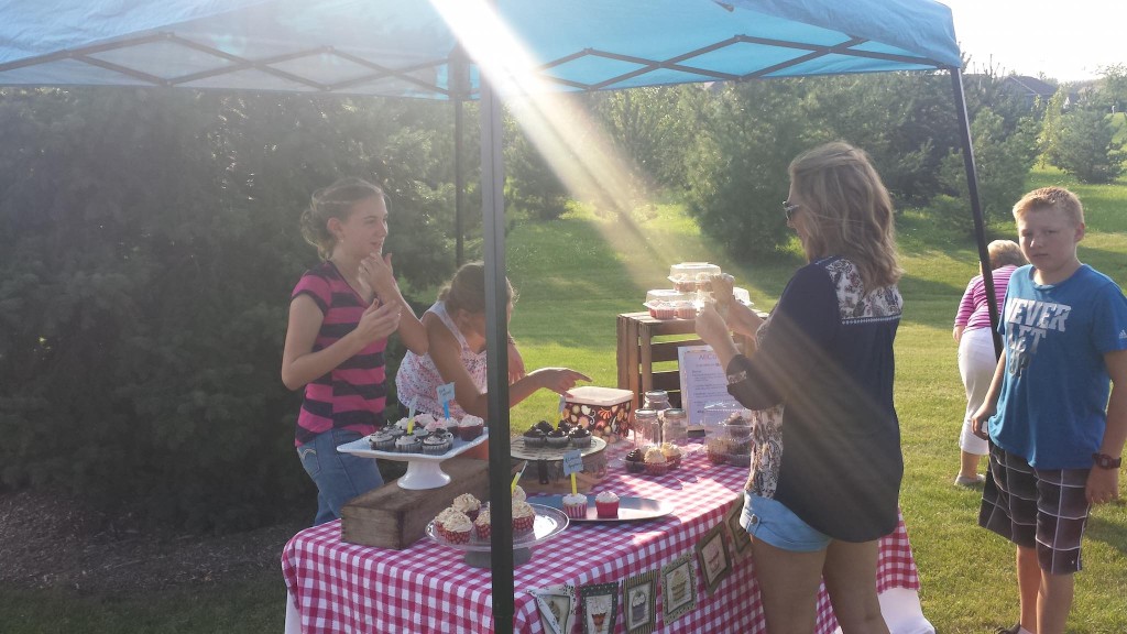 Cupcake stand at Young People's Dinner Sep 2015