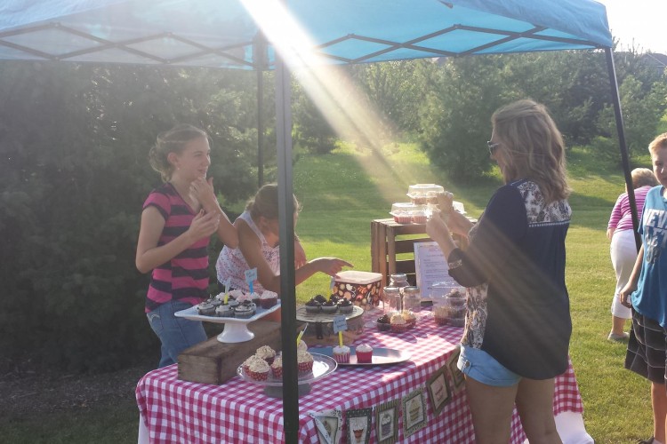 Cupcake stand at Young People's Dinner Sep 2015