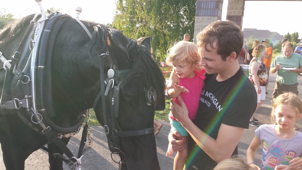 Horse-drawn carriage at Young People's Dinner Sep 2015